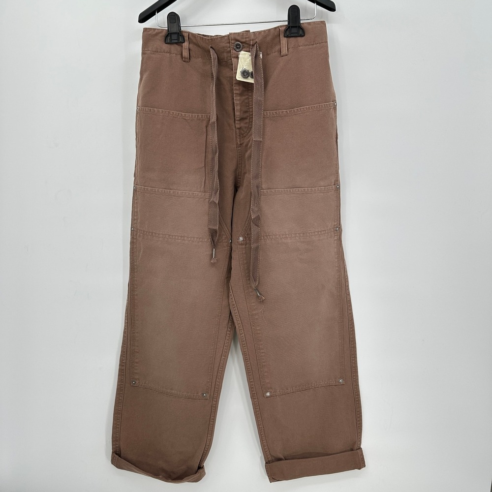Free People Hayden Carpenter Pull-On Pants Trousers S Oversized Nature Neutral - Picture 2 of 9